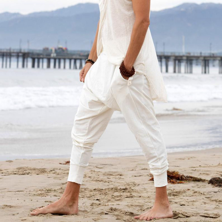 

White Cotton Harem Pants