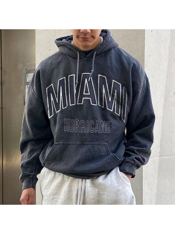 Vintage MIAMI Arch Print Hoodie