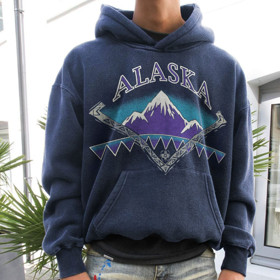 

Retro Ethnic Alaska Mountain Hoodie