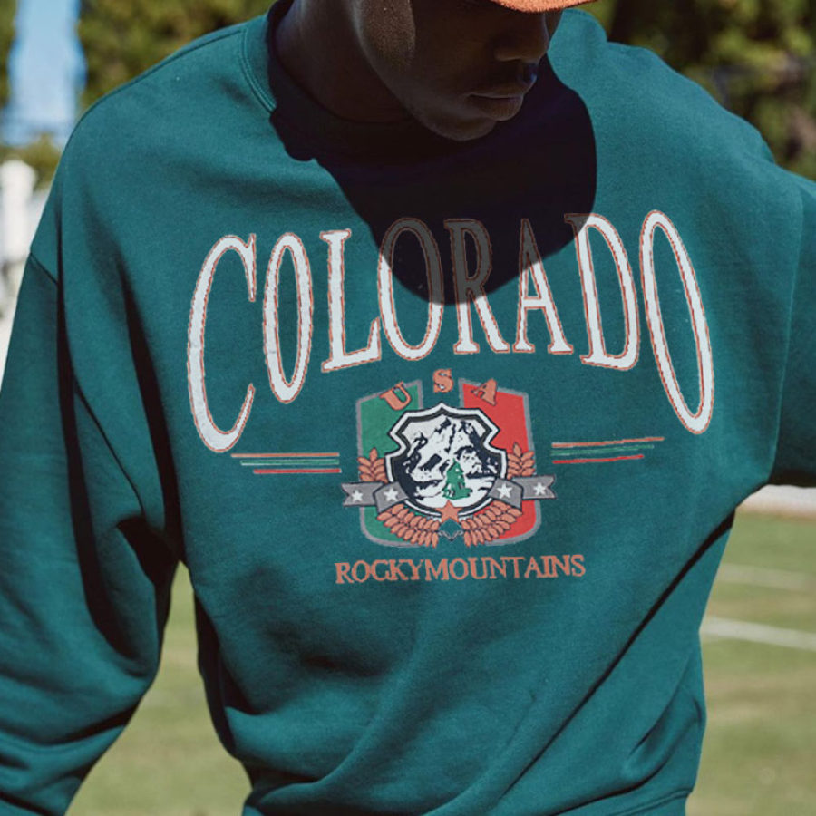 

Retro Men's Colorado Casual Print Sweatshirt