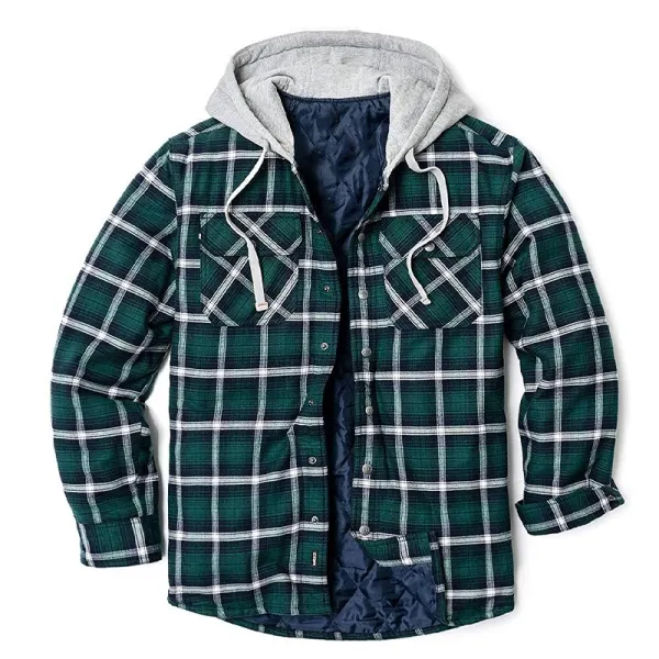 Mens Winter Plaid Thick Casual Jacket - Yiyistories.com 