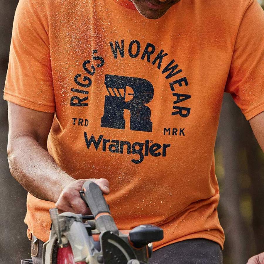 

Camiseta Masculina Vintage Com Estampa Wrangler Gráfica Manga Curta Camiseta Casual Para O Dia A Dia