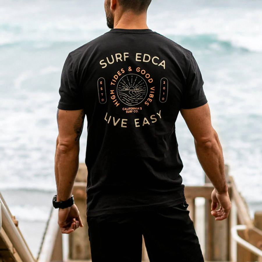 

Men's T-Shirt Surf Vacation Print Casual Short Sleeve Everyday Tee