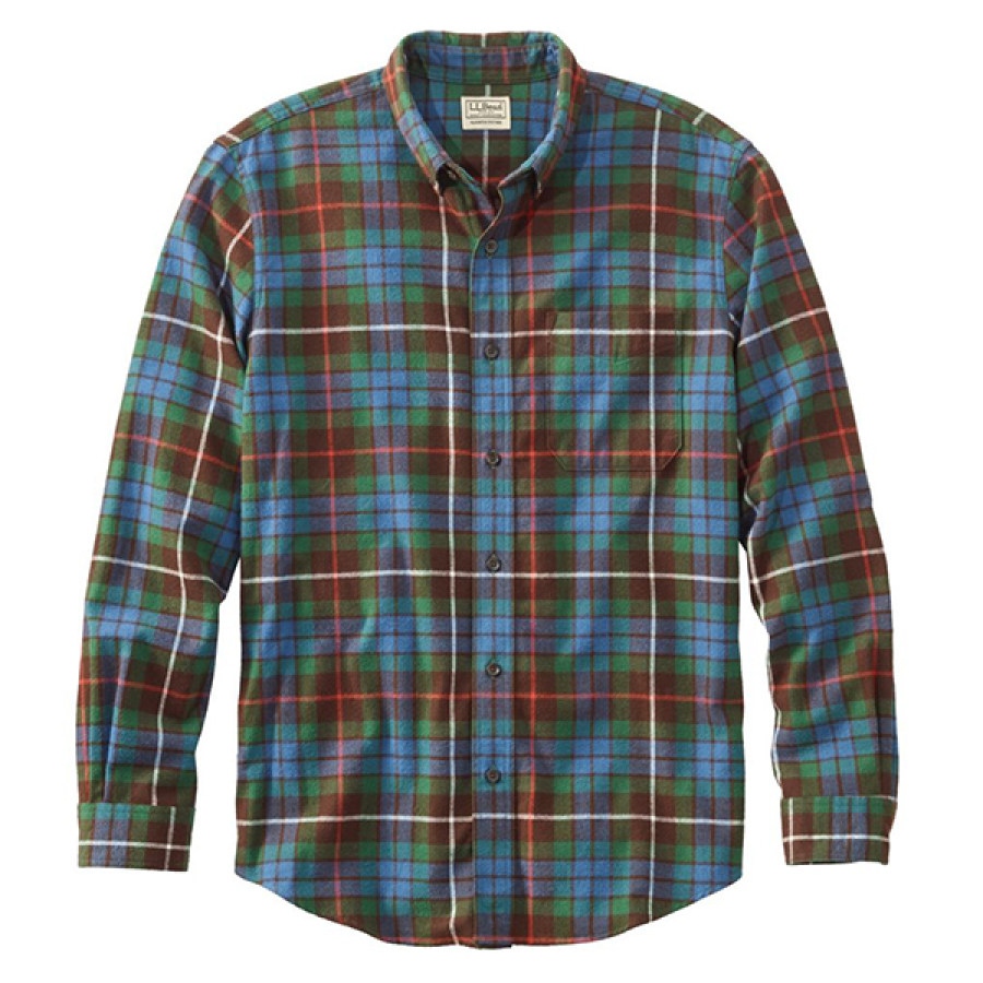 

Men's Vintage Barbie Colorblock Scotch Plaid Shirt Traditional Fit LLBean Men's Outdoor Shirts