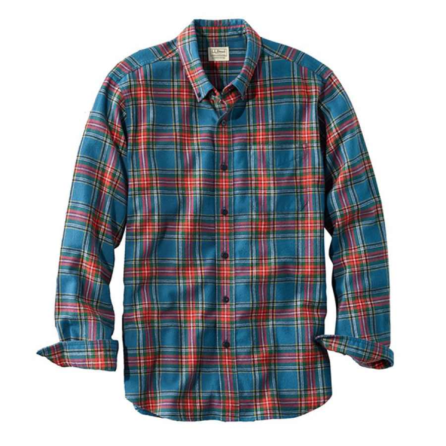 

Men's Vintage Barbie Colorblock Scotch Plaid Shirt Traditional Fit LLBean Men's Outdoor Shirts