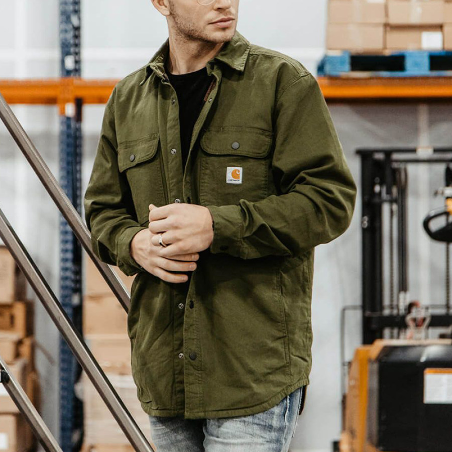 

Sobrecamisa Relajada De Lona Carhartt Para Hombre En Verde