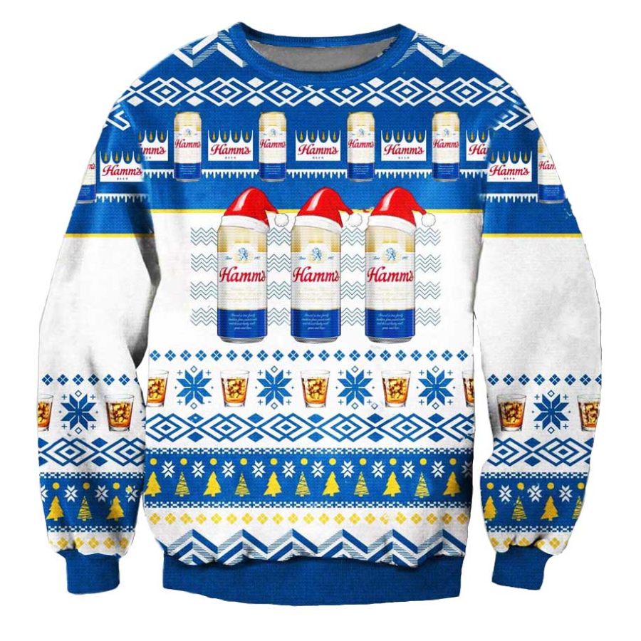 

Sudadera Navideña Fea Con Estampado 3D De Cerveza Hamms Para Hombre