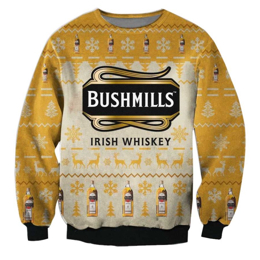 

Sudadera Navideña Fea Con Estampado 3D De Whisky Irlandés Bushmills Para Hombre