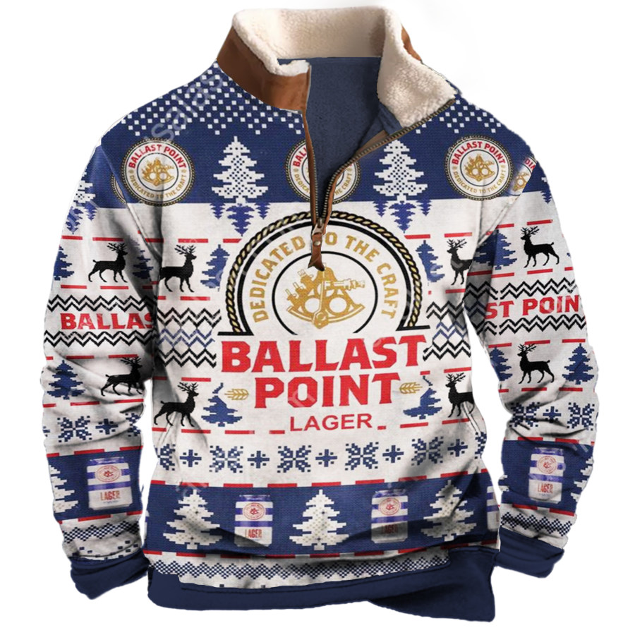 

Sudadera Navideña Unisex Con Cuello Con Cremallera De 1/4 Ballast Point Y Estampado 3D
