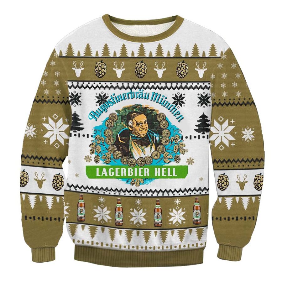 

Sweat-shirt De Noël Moche Imprimé 3D Augustiner Lagerbier Hell Pour Hommes