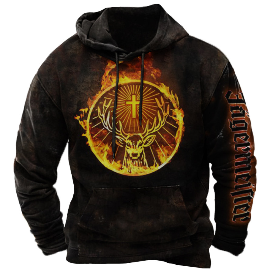 

Herren-Kapuzenpullover Mit Vintage-Jägermeister-Print