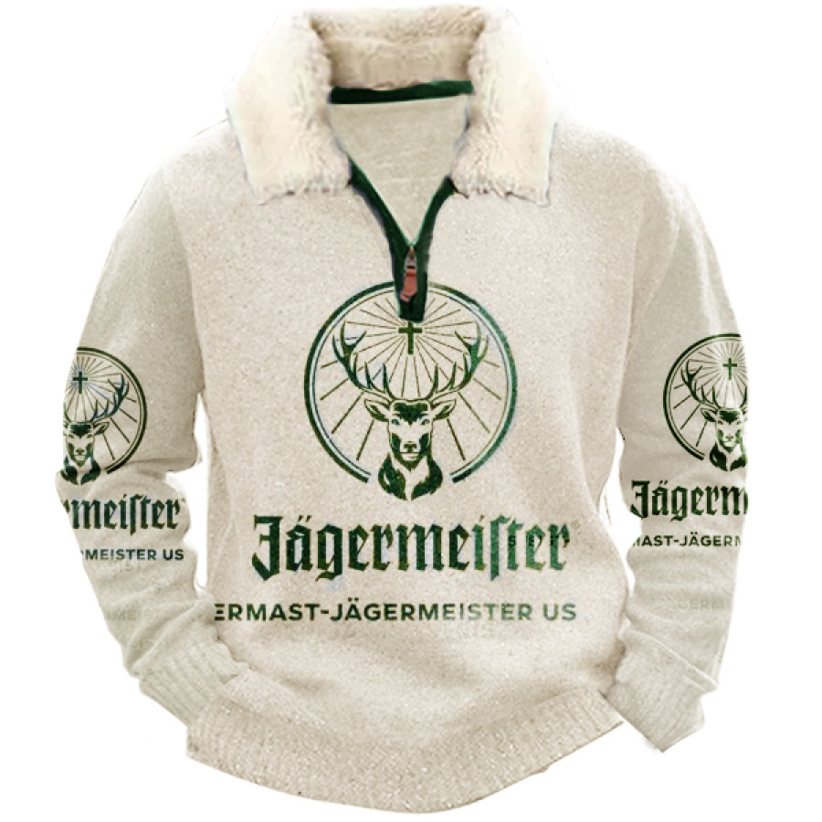 

JÄGERMEISTER Sudadera Gruesa Navideña Con Cuello Polar Y Cremallera De 1/4