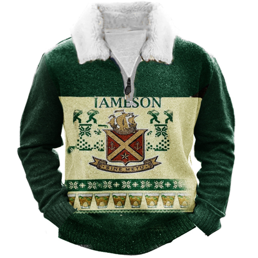 

Jameson Christmas Sudadera Gruesa Con Cuello Polar Y Cremallera De 1/4