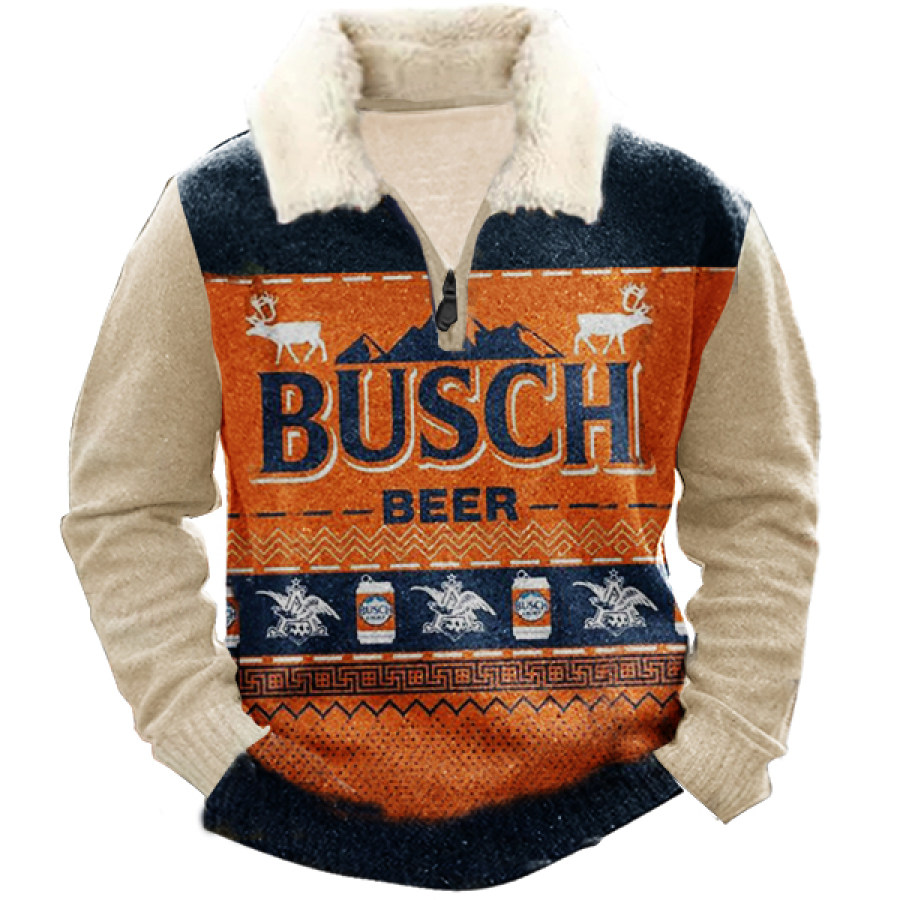 

BUSCH Sudadera Gruesa Navideña Con Cuello Polar Y Cremallera De 1/4