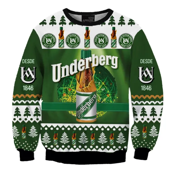Unisex Underberg Funny 3D Printed Christmas Ugly Sweatshirt - Cotosen.com