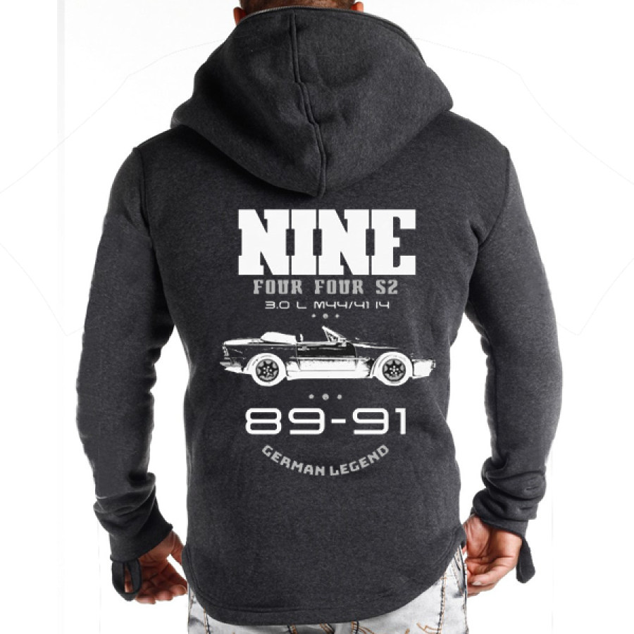 

PORSCHE 944 Print Herren Original Design Schal Reißverschluss Kapuzen-Strickjacke Outdoor Casual Kapuzen-Sport-Sweatshirt