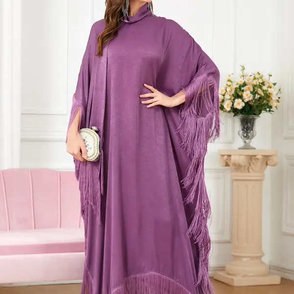 3297 Muslim Clothing Abaya Cross-border Women's Clothing Downstream Explosive Style Middle East Long-sleeved Stitching Bat Sleeve Dress - Mosaicnew.com 