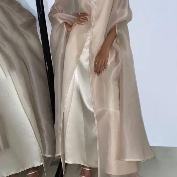 Women Fashion Solid Casual Top Cardigan Abaya - Mosaicnew.com 