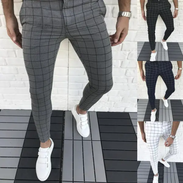 Men's Check Casual Pants - Menilyshop.com