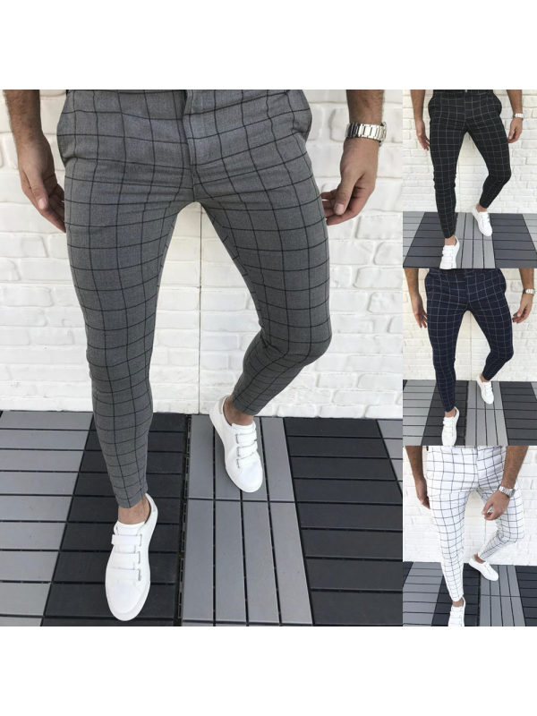 Men's Check Casual Pants - menstylelife.com