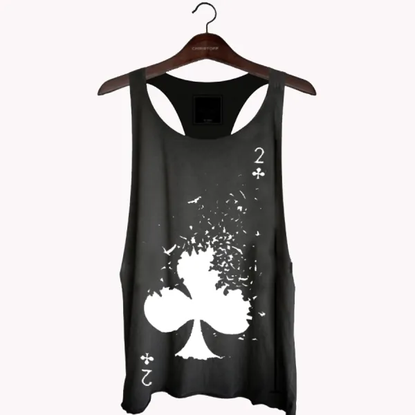 Fashion casual poker printed vest - Leanarea.chimpone.com 