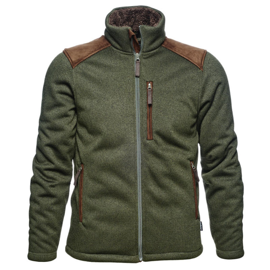 

Mens jacket casual style shoulder contrast stitching design