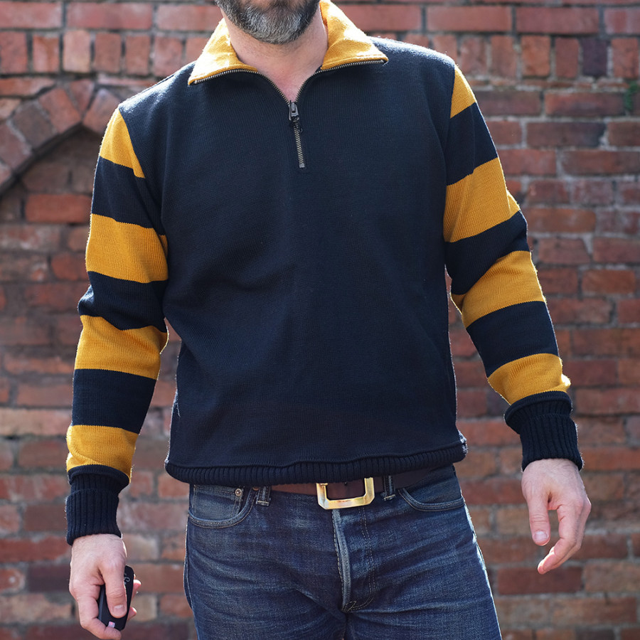 

Mens Retro Motorcycle Race Striped Top