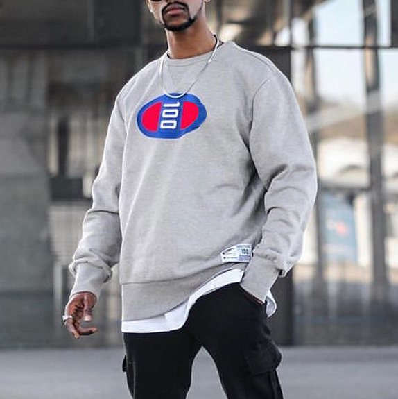Mens Vintage Basic Long Sleeve Sweatshirt