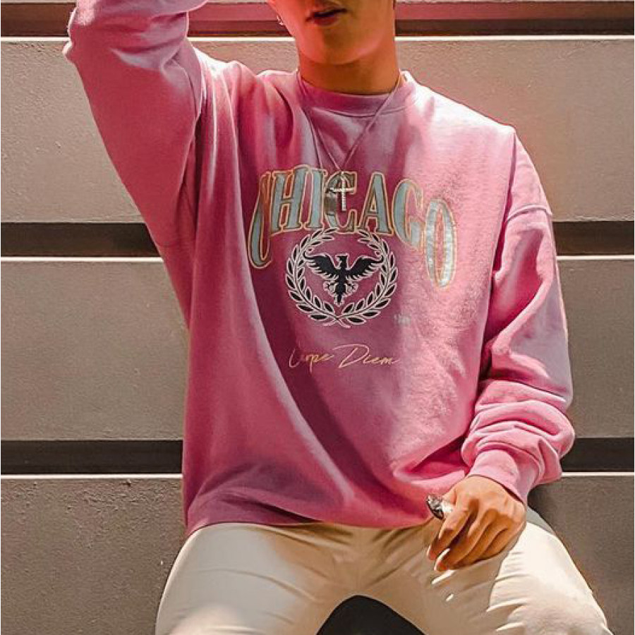 

Men's Modern Casual Printed Color Long Sleeve Sweatshirt