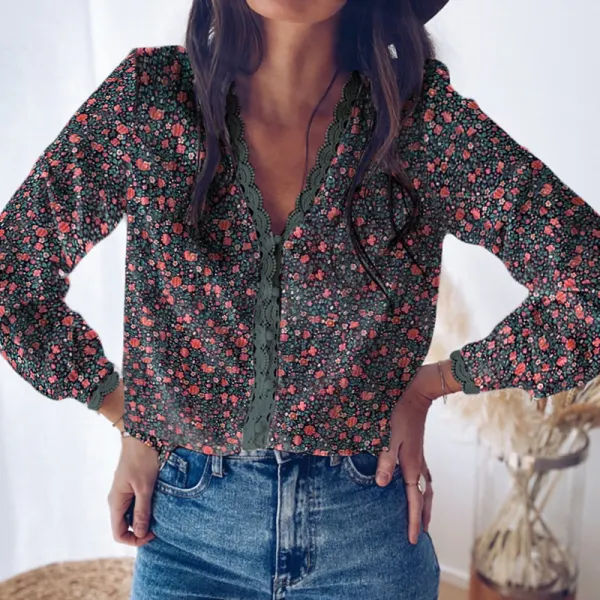 Fashion French Long Sleeve Printed Shirt TN27 - Leanarea.chimpone.com 