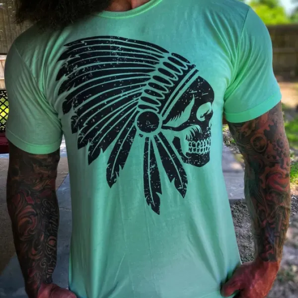 Chief printed short-sleeved T-shirt - Leanarea.chimpone.com 