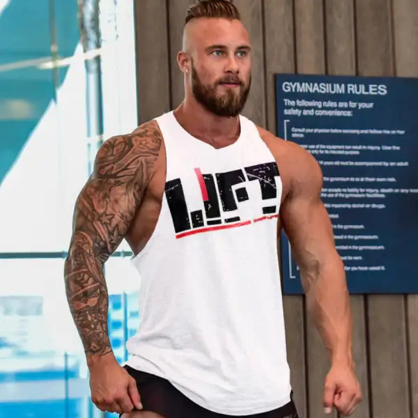 Men's fitness summer sports breathable cotton sleeveless vest TT229 - Leanarea.chimpone.com 
