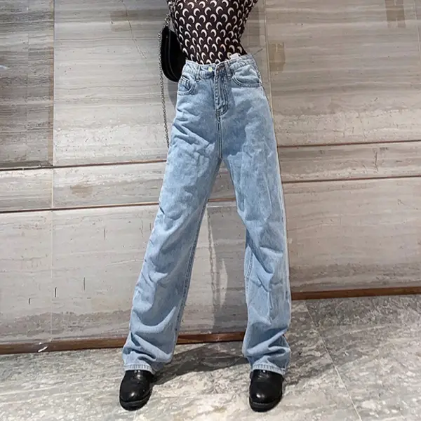 Sexy high waist butterfly print loose jeans - Leanarea.chimpone.com 