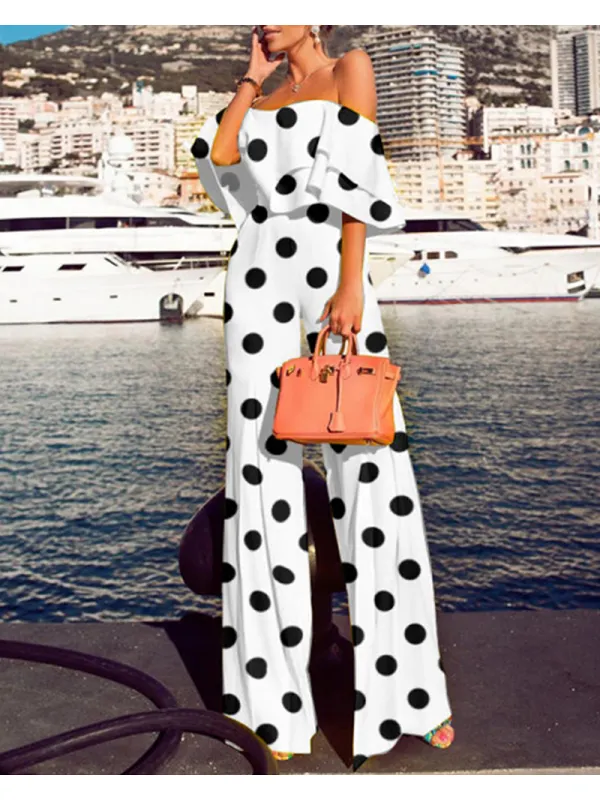 Fashion Polka Dot Print Jumpsuit - Minicousa.com 