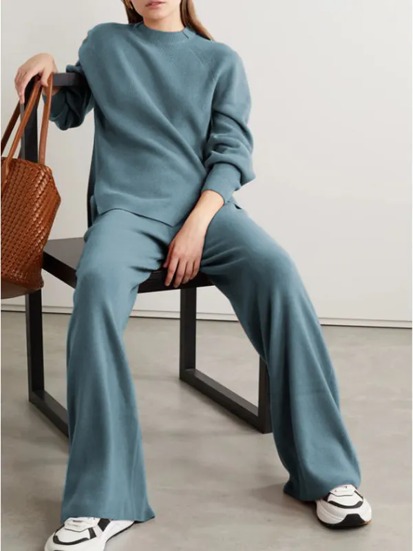 Women's Elegant Wool Knit Suit - Ininrubyclub.com 