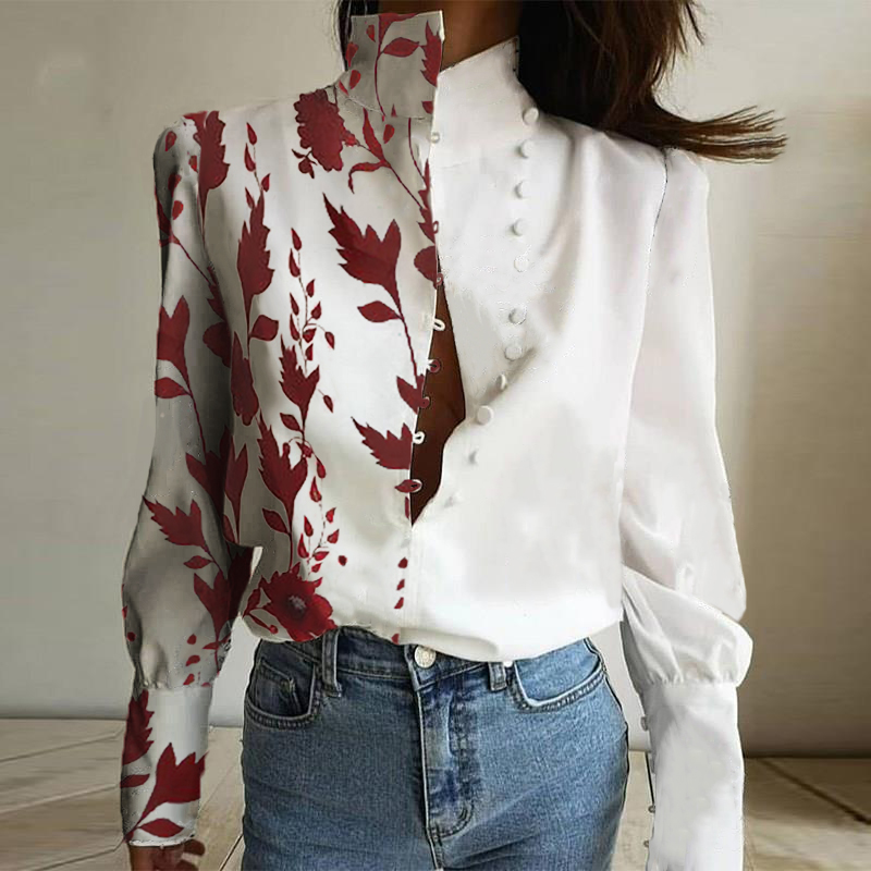 ...Color Splicing Blouse online with high quality and hurry to get fashion ...
