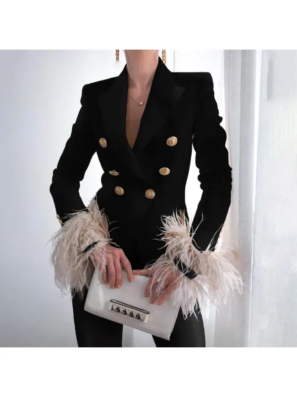 Shop Discounted Ostrich Feather Blazers 