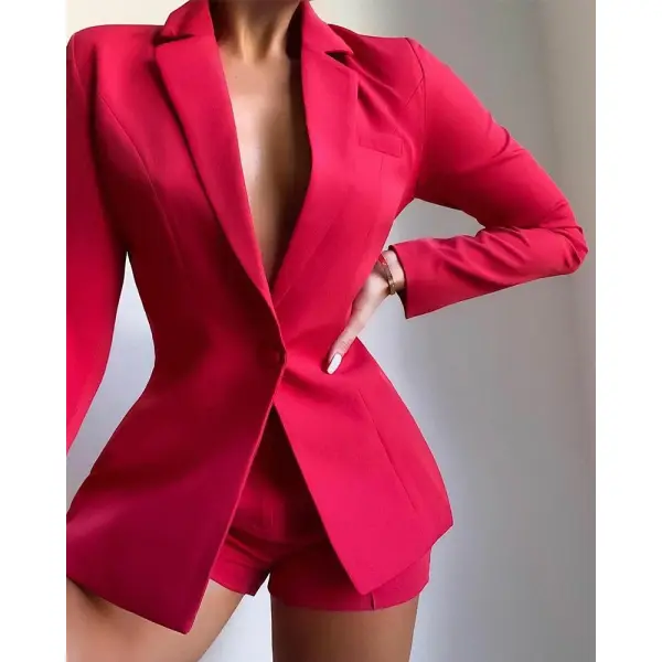 Women's Fashionable Simple Solid Color Waist Small Suit - Seeklit.com 
