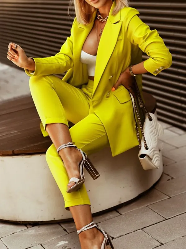 Fashion All-match Solid Color Suit - Anystylish.com 