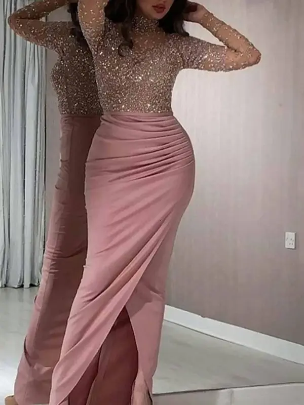 Women's Fashion Sexy Sequin Applique Hip Prom Dress Dress - Anystylish.com 
