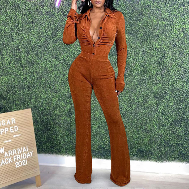 Solid Color Velvet Casual Two piece Set