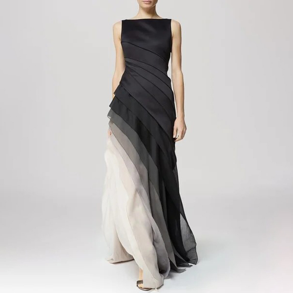 Ladies Elegant Gauze Satin Dress