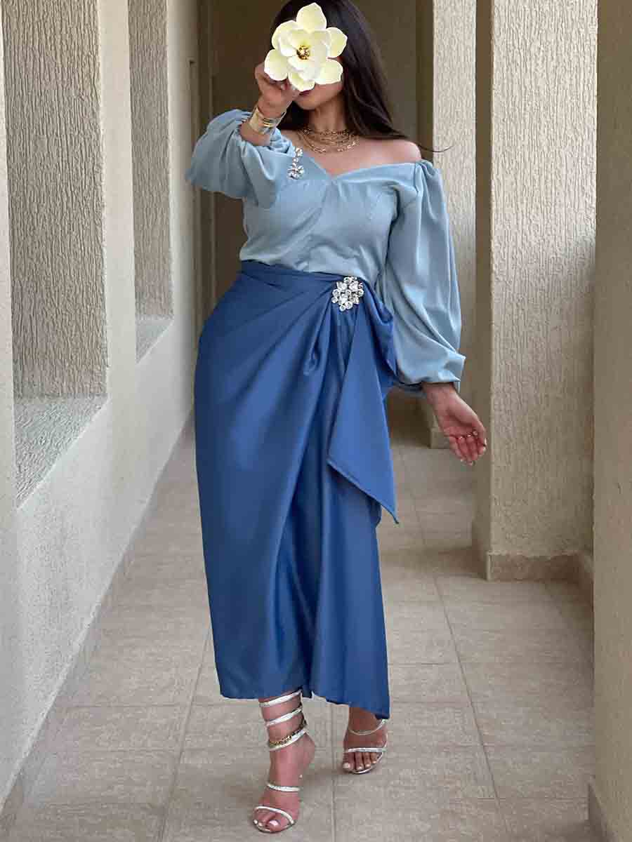 Women's Fashion Holiday Blue Casual Dress