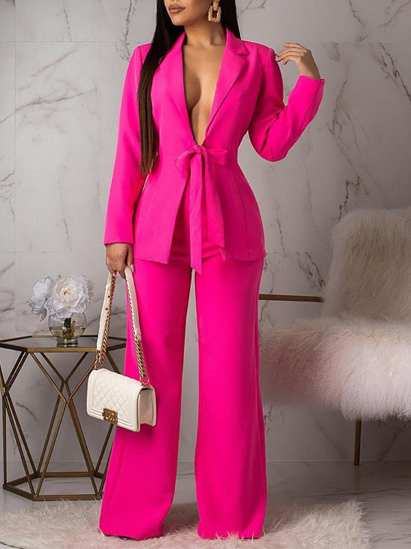 Ladies Elegant Waist Lace Up Suit