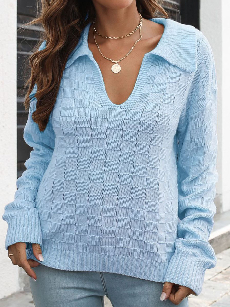 New Women Chic Plain Simple Casual Long Sleve Sweater