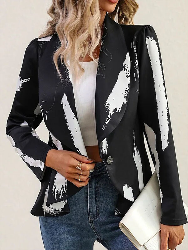 Ladies Elegant Fashion Print Blazer