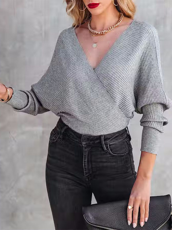 Ladies Elegant Fashion Loose Long Sleeve Sweater
