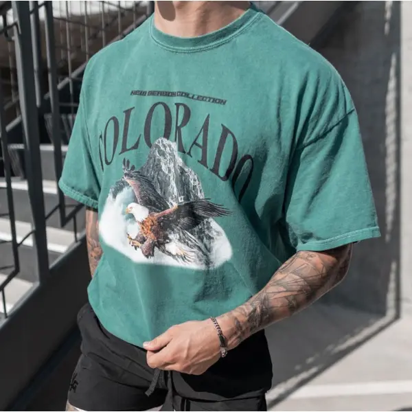 Men's Vintage Colorado Print T-Shirt - Veveeye.com 