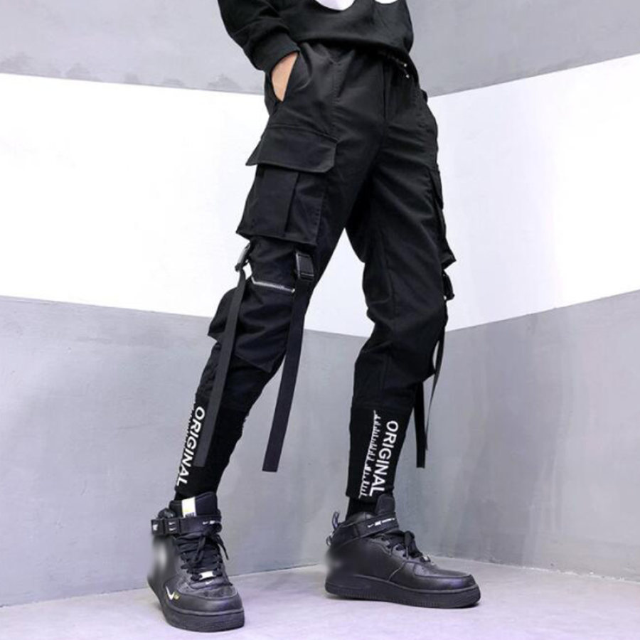 

Black Tight Strapped Jogger Pants