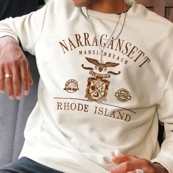 Retro Men's Island Crew Neck Sweater - Yiyistories.com 